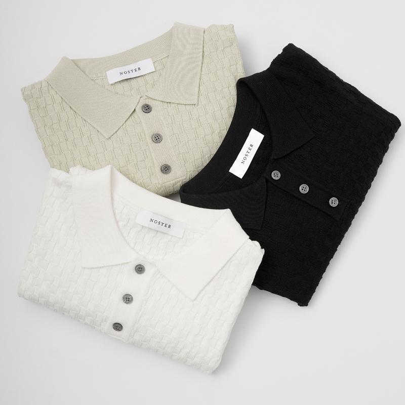 Thin Knit Polo Sweater