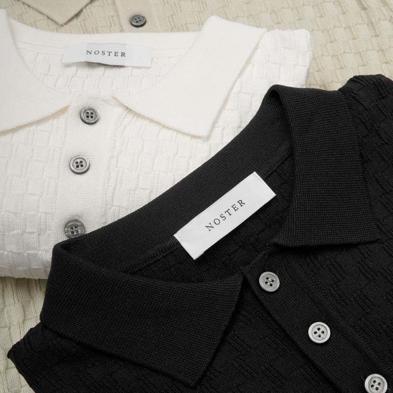 Thin Knit Polo Sweater