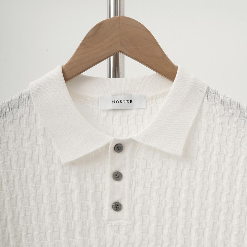 Thin Knit Polo Sweater