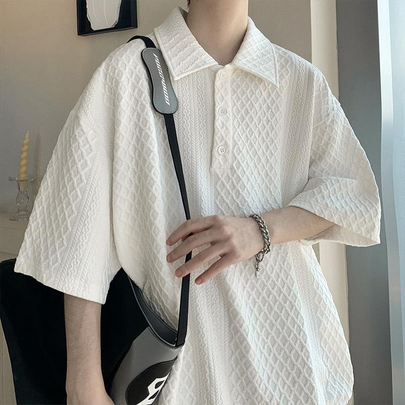 Polo Neck T-shirt with Relaxed Fit