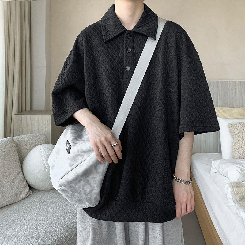 Polo Neck T-shirt with Relaxed Fit