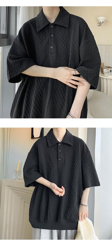 Polo Neck T-shirt with Relaxed Fit
