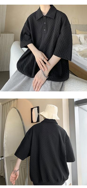 Polo Neck T-shirt with Relaxed Fit