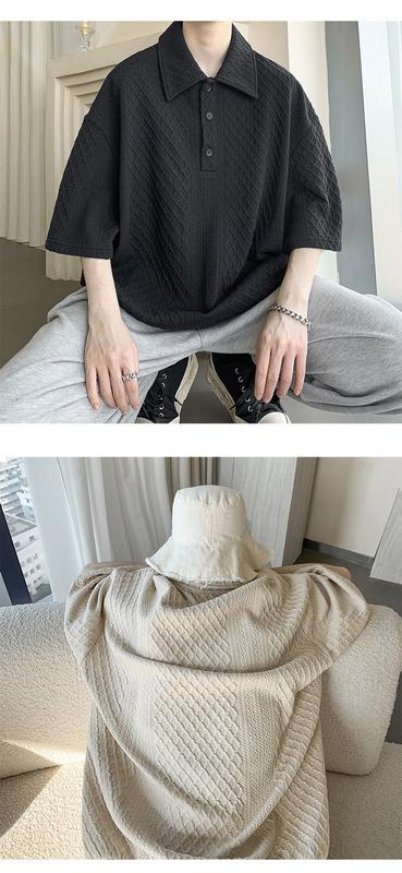 Polo Neck T-shirt with Relaxed Fit