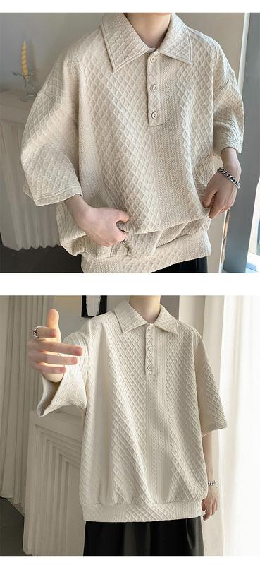Polo Neck T-shirt with Relaxed Fit