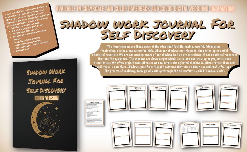 Shadow Work Journal For Self Discovery is a guided shadow work journal for beginners. This is an editable PDF with fillable fields that works with PDF readers to be an interactive journal you save on your computer - no app necessary!
