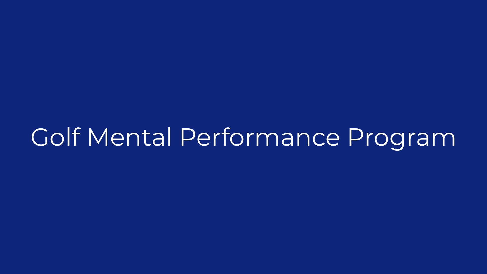 Golf Mental Performance Program - Payhip