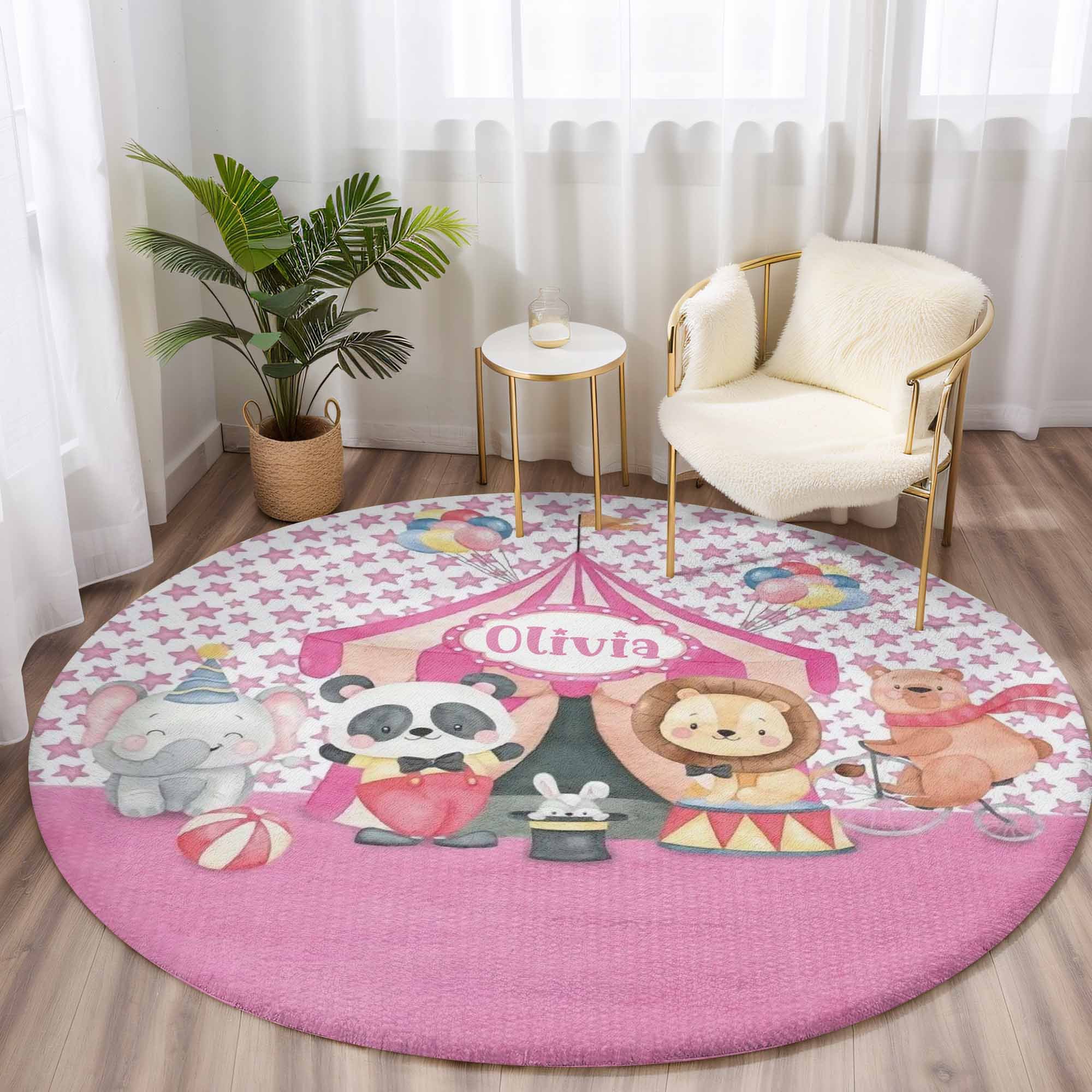 Circus Animals Round Rug - Payhip