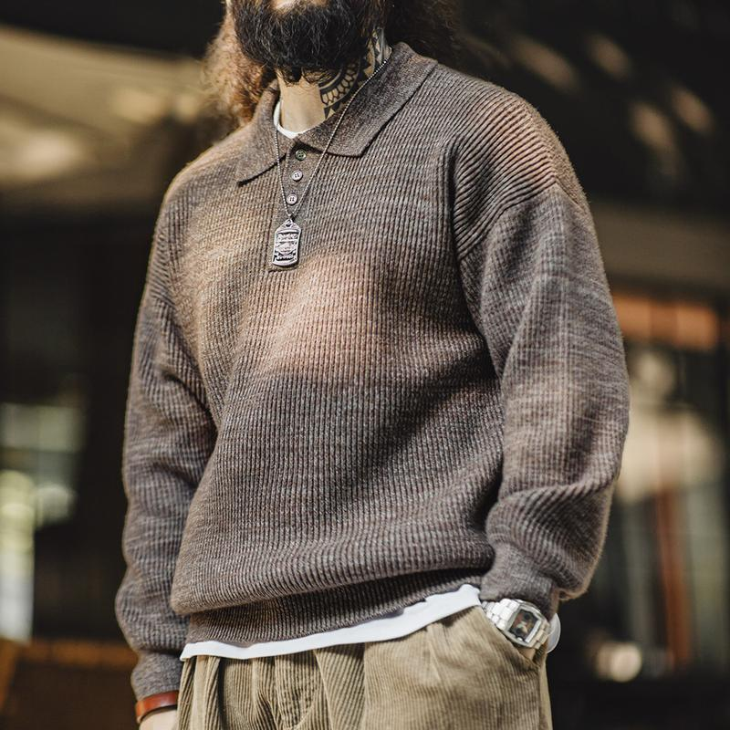 Classic Knitted Polo Sweater