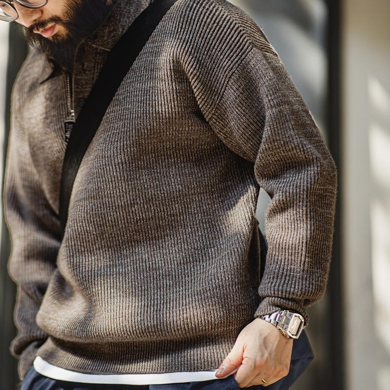 Classic Knitted Polo Sweater