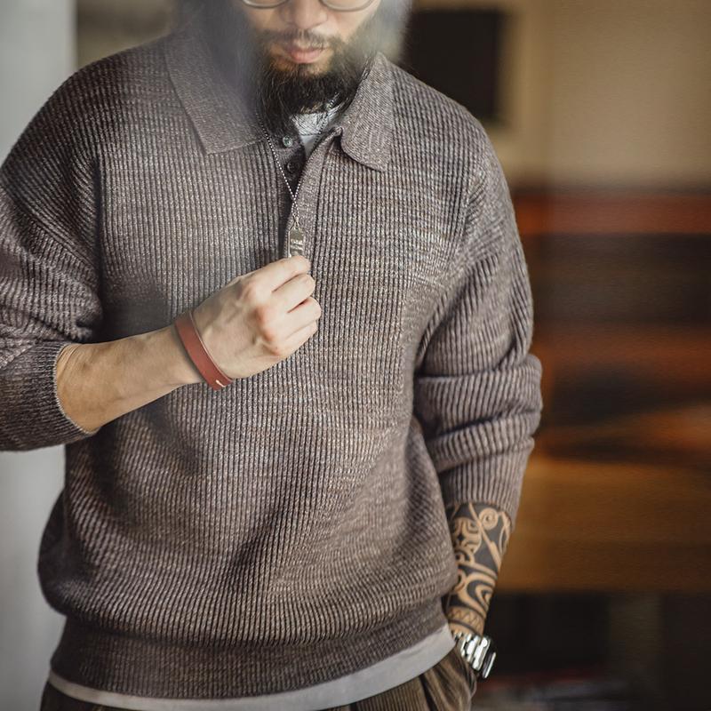 Classic Knitted Polo Sweater