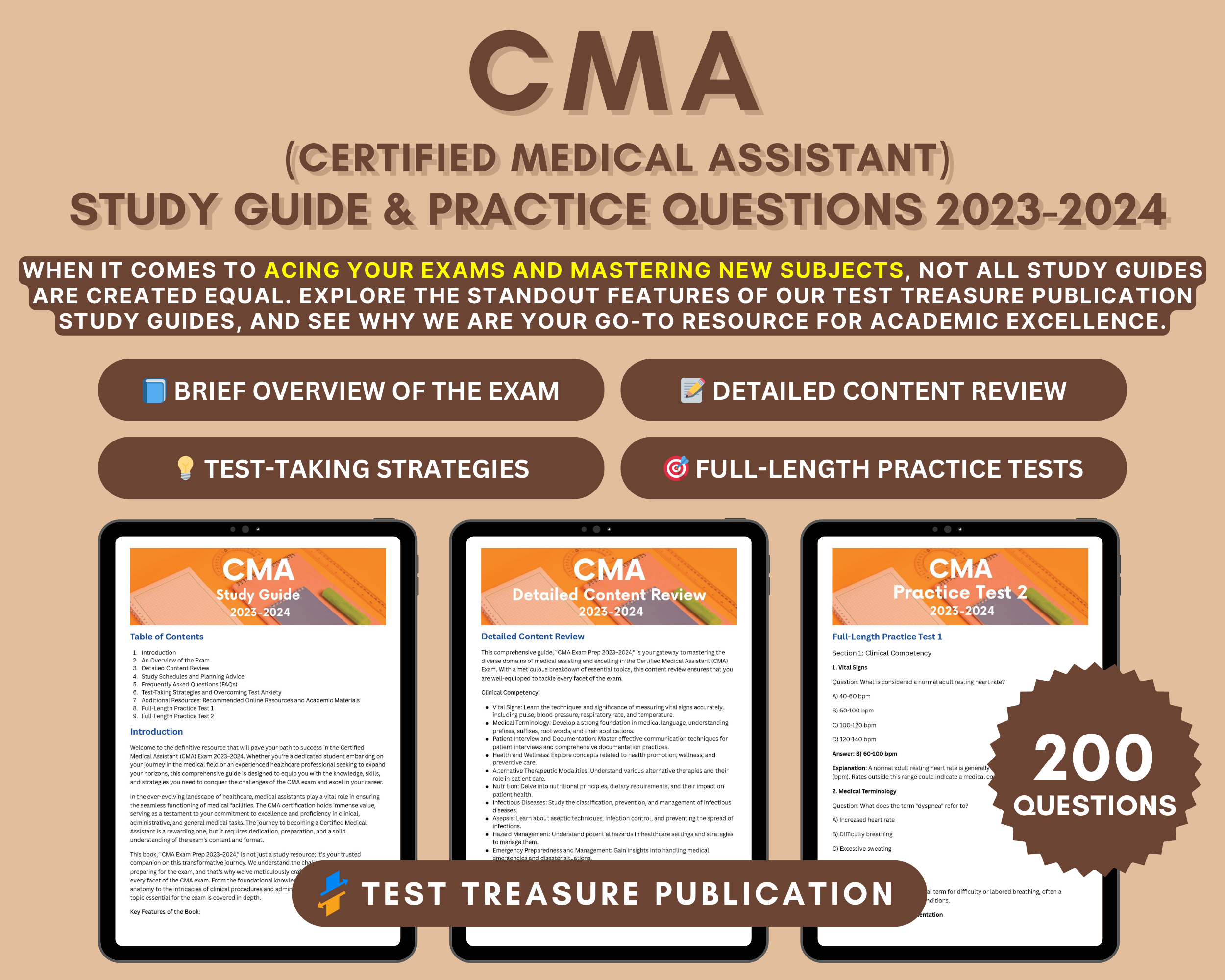 CMA Exam Prep Study Guide 2023-2024: In-Depth Content Review, and ...