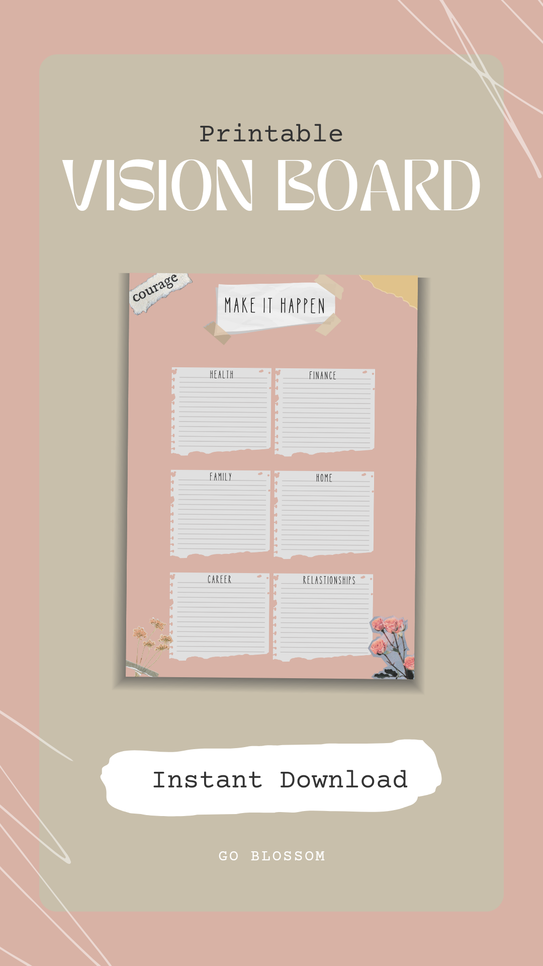 Printable "Make it happen" Vision board - Payhip