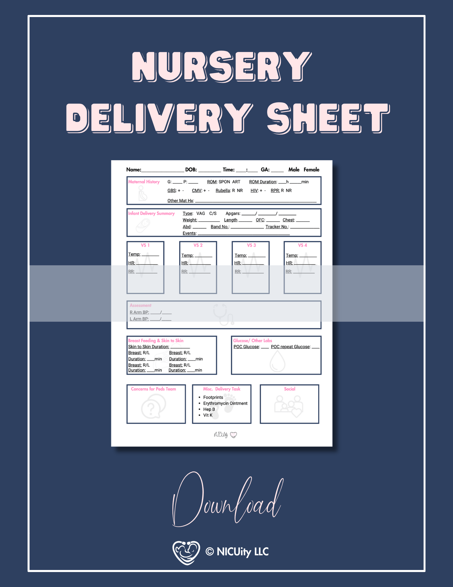 Nursery Delivery Sheet - Payhip