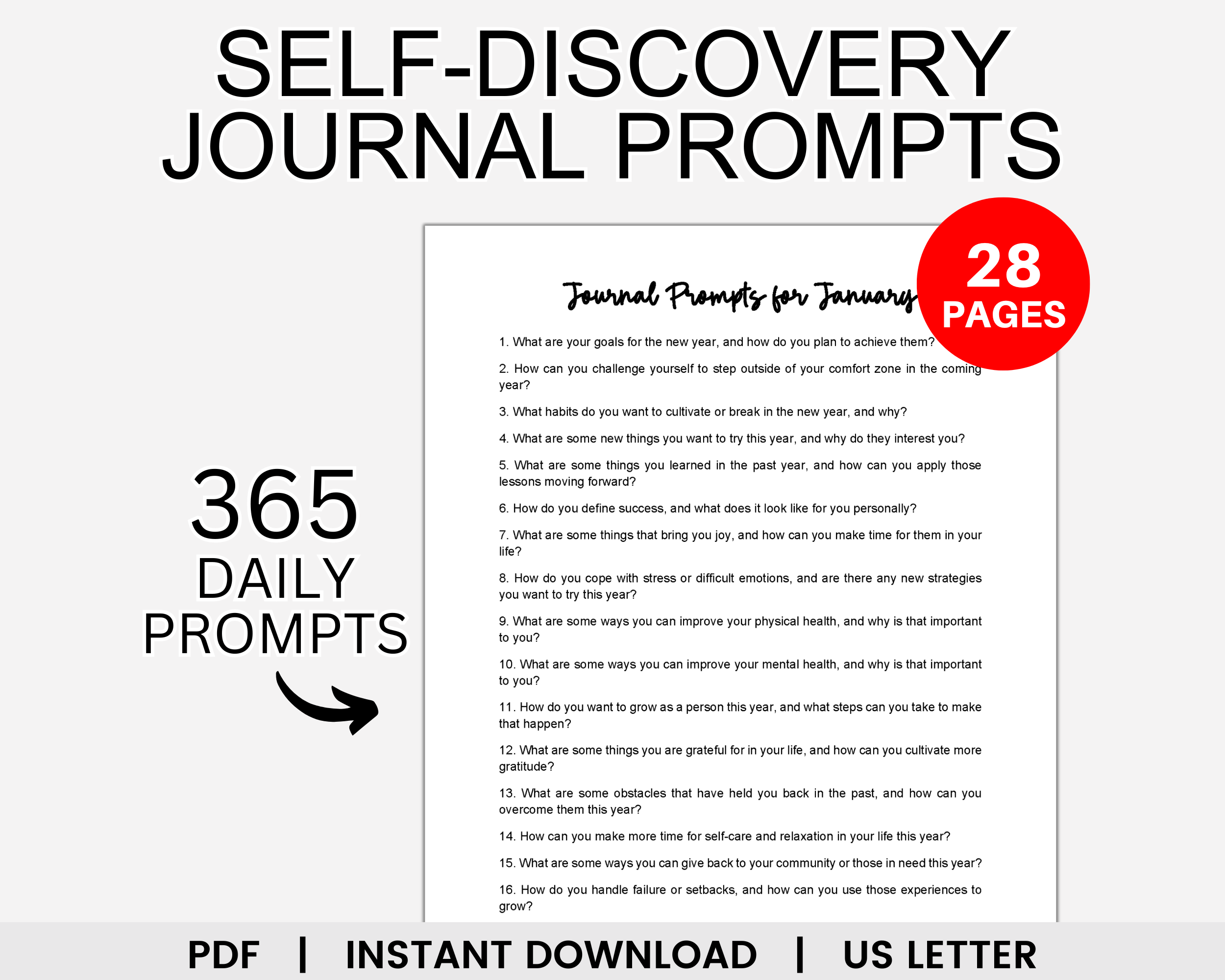 365 Journal Prompts for Self-Discovery, Self-Discovery Prompts 