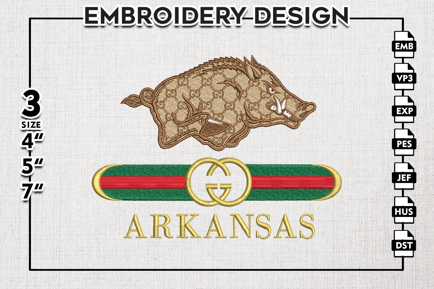 Arkansas Razorback Embroidry File Gu.cci Arkansas Razorbacks Logo Embroidery Designs, NCAA Arkansas ...