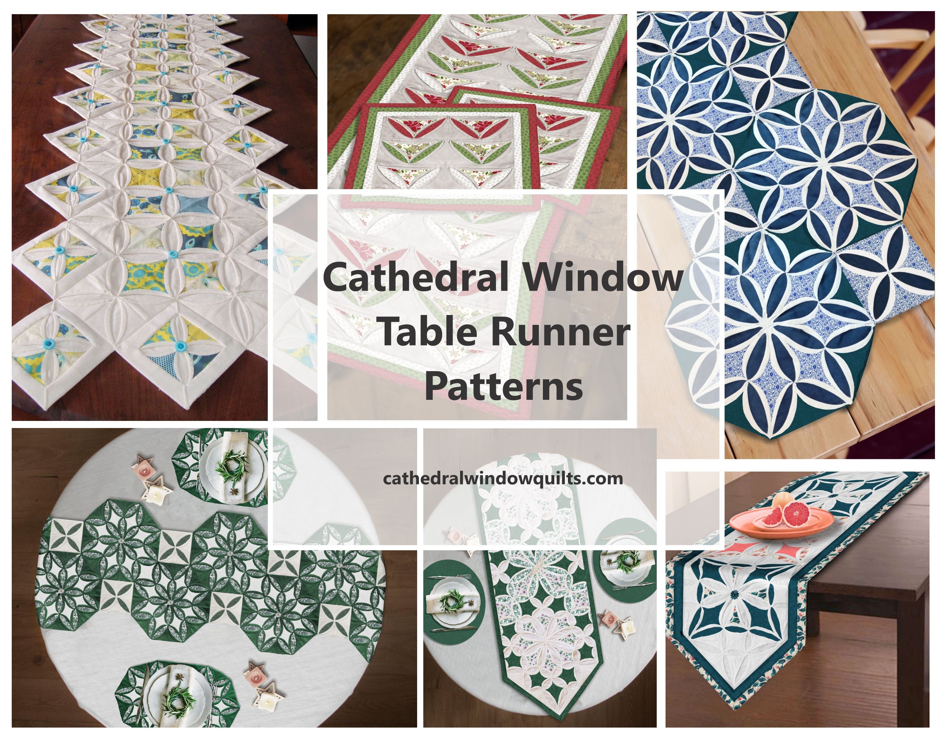 Cathedral Window Quilts Patterns - Cathedral Window Runners/Toppers