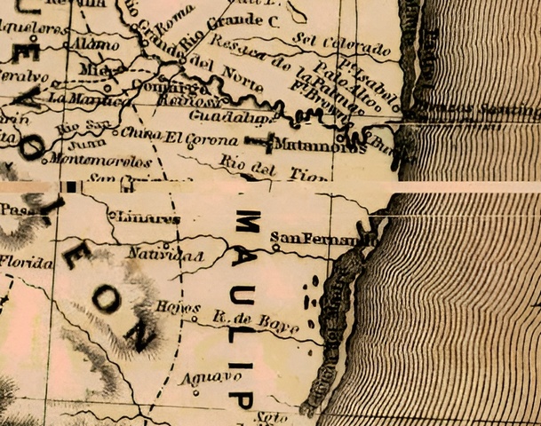 General Map Showing the Counties Explored and Surveyed by the United States and Mexican Boundary Commission in years 1850-51-52-53 under the direction of John R. Bartlett 1850-1853