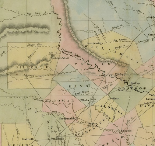 Map of Texas 1851