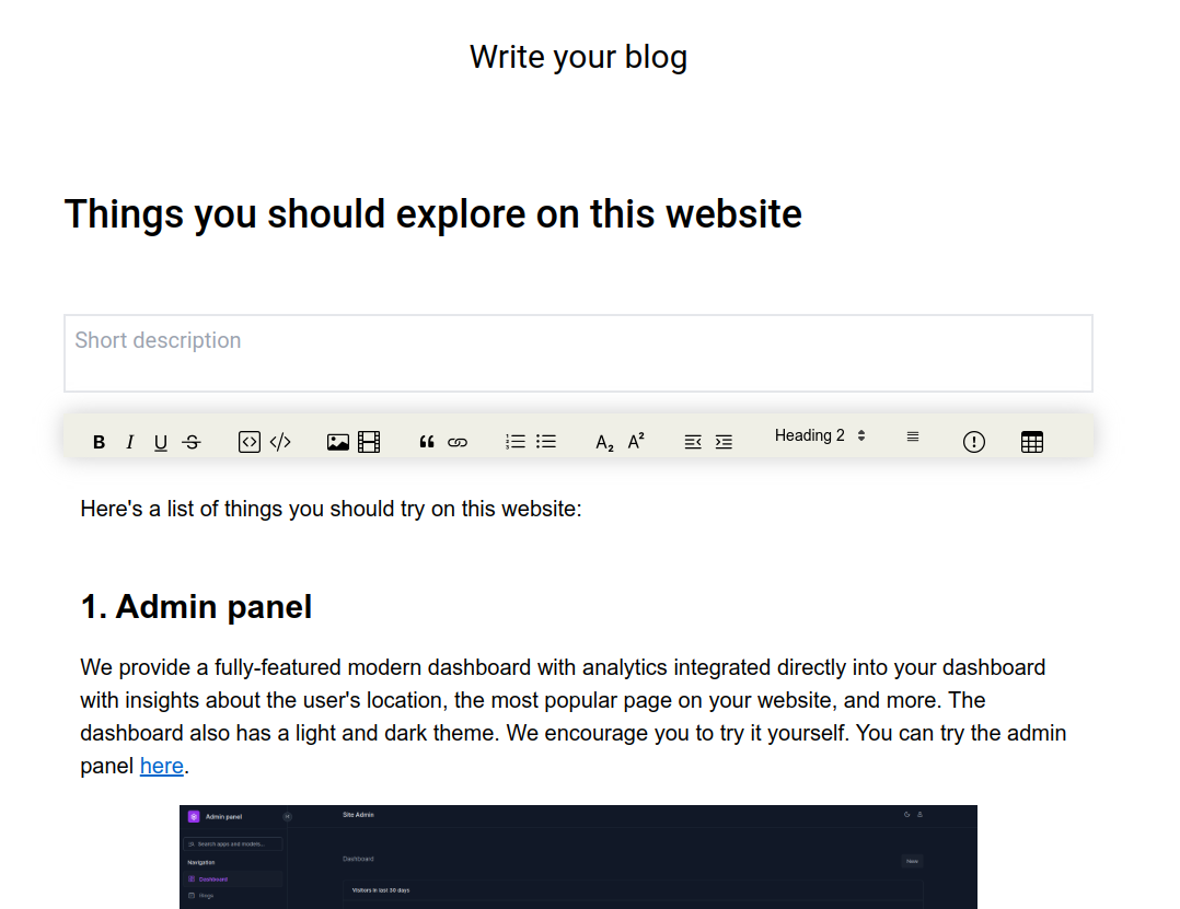 Blog editor