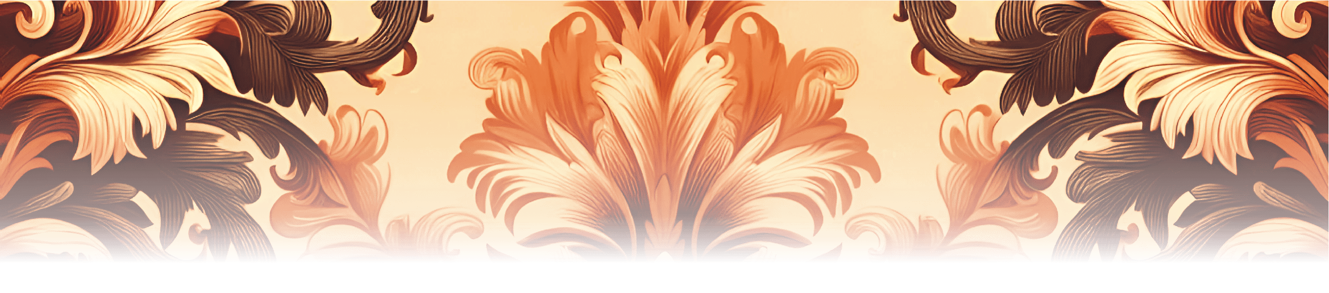 Antique Orange Damask Pattern
