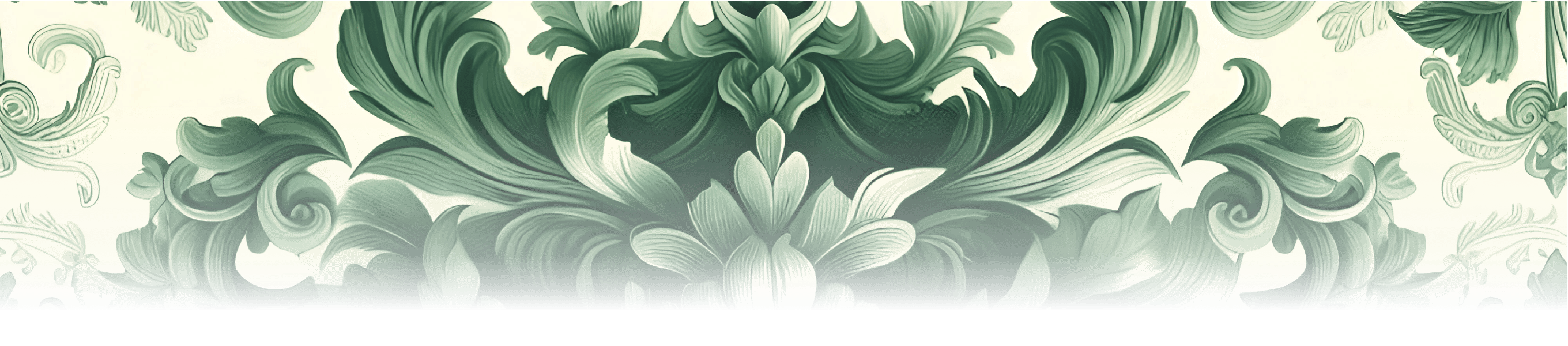 Antique Green Damask Pattern in shades of Green