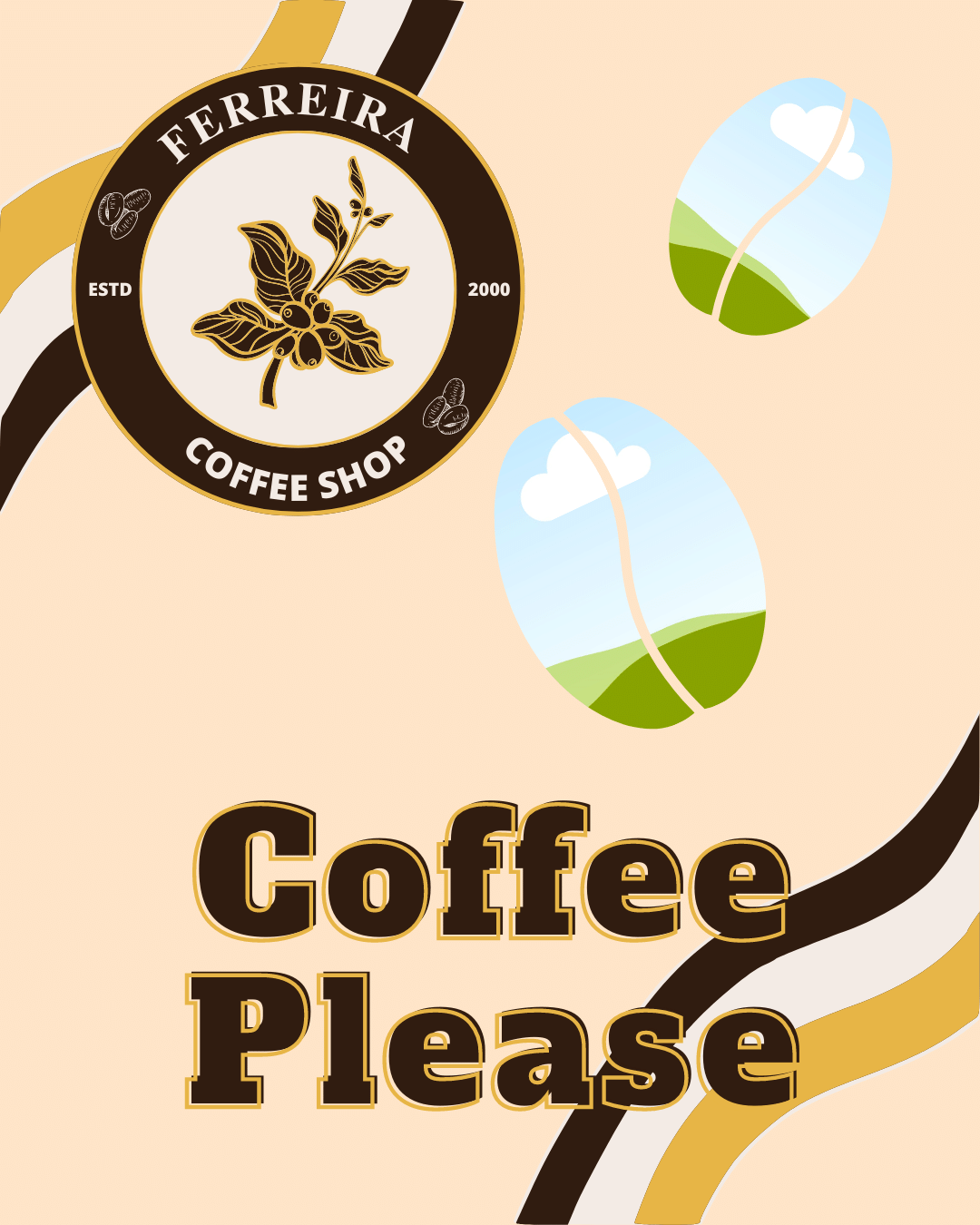 Customizable Classic Coffee Bean Branding Bundle - 10 Editable Canva Templates for Small Business Marketing. Instagram Post