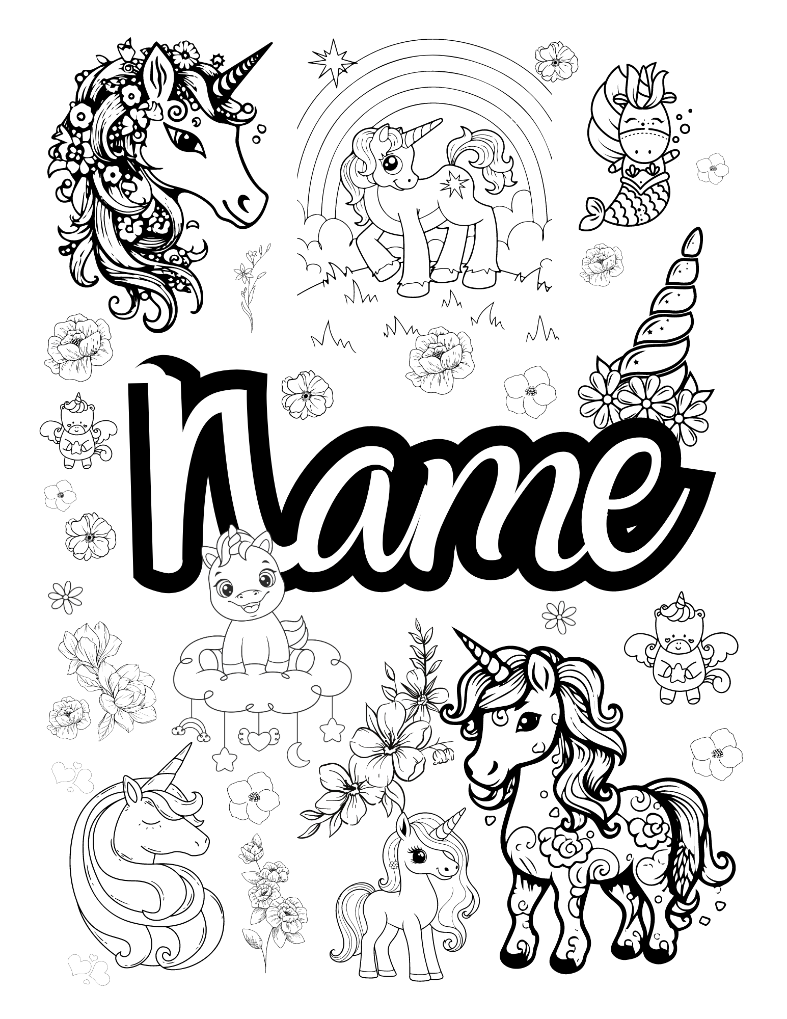 Coloring Tampling Customizable Coloring Page Template 3 - Payhip