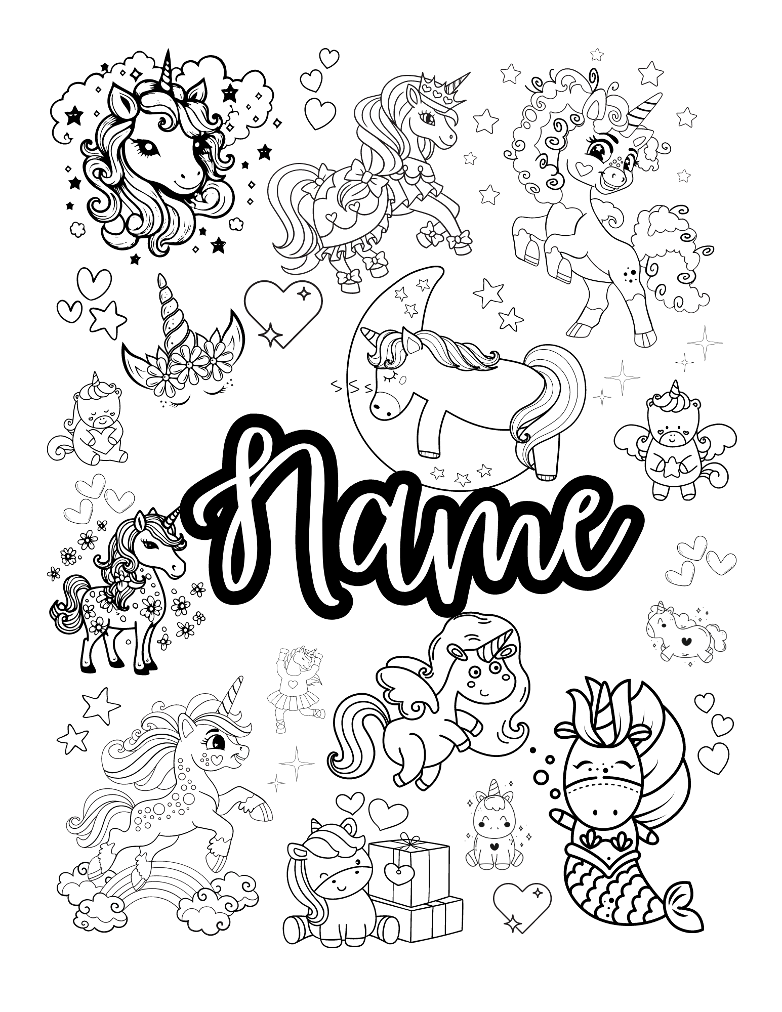 Coloring Tampling Customizable Coloring Page Template 6 - Payhip