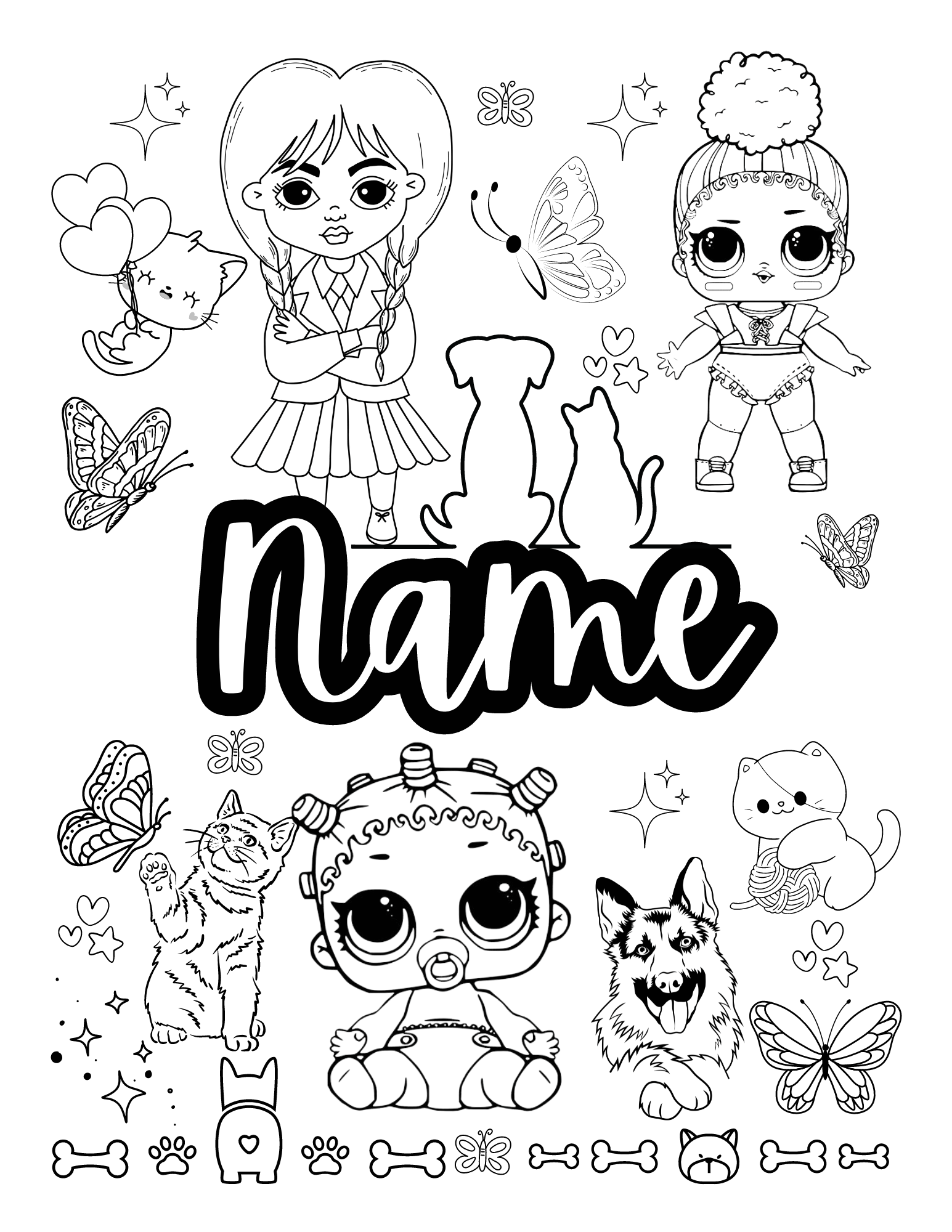 Coloring Tampling Customizable Coloring Page Template 9 - Payhip