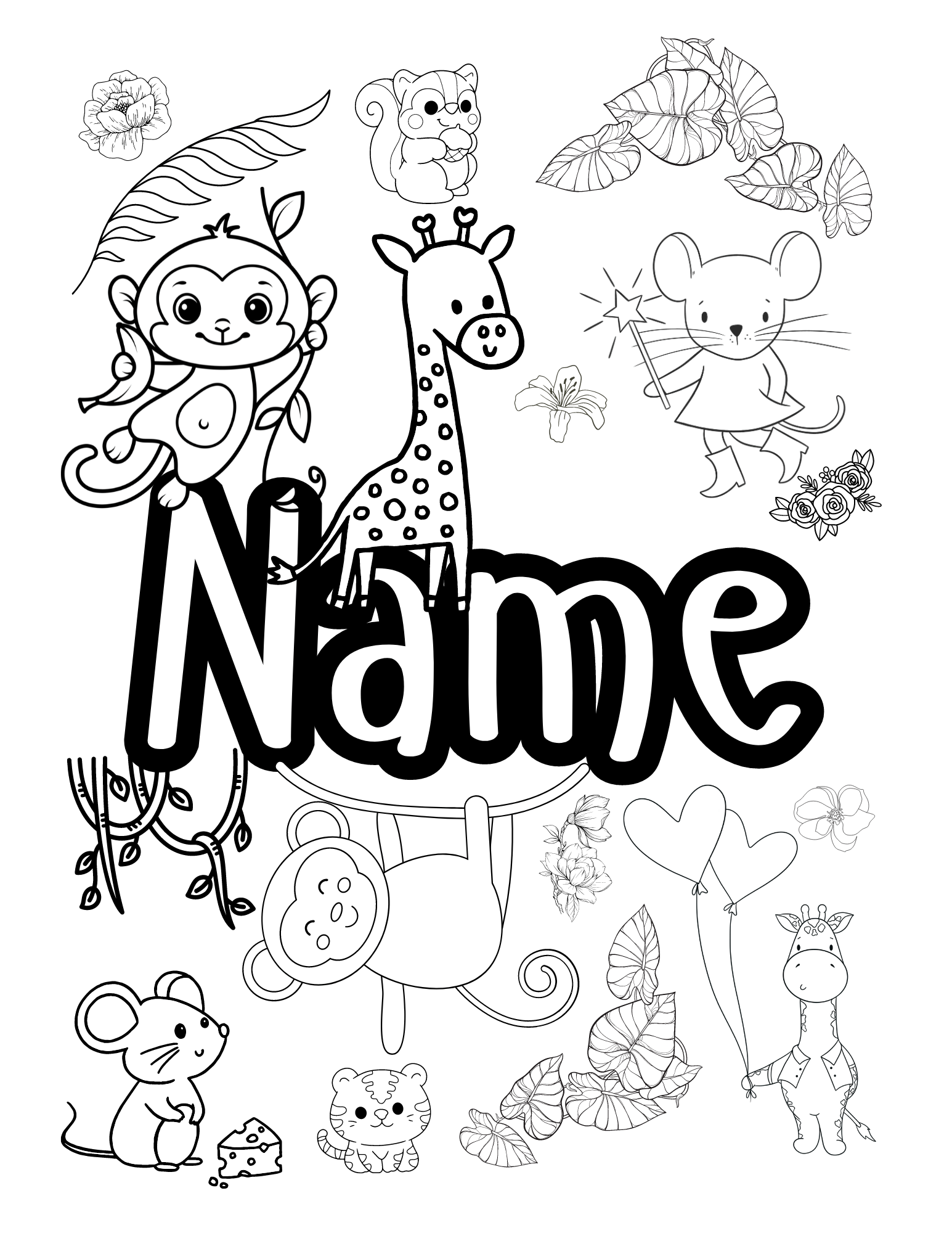 Coloring Tampling Customizable Coloring Page Template 20 - Payhip