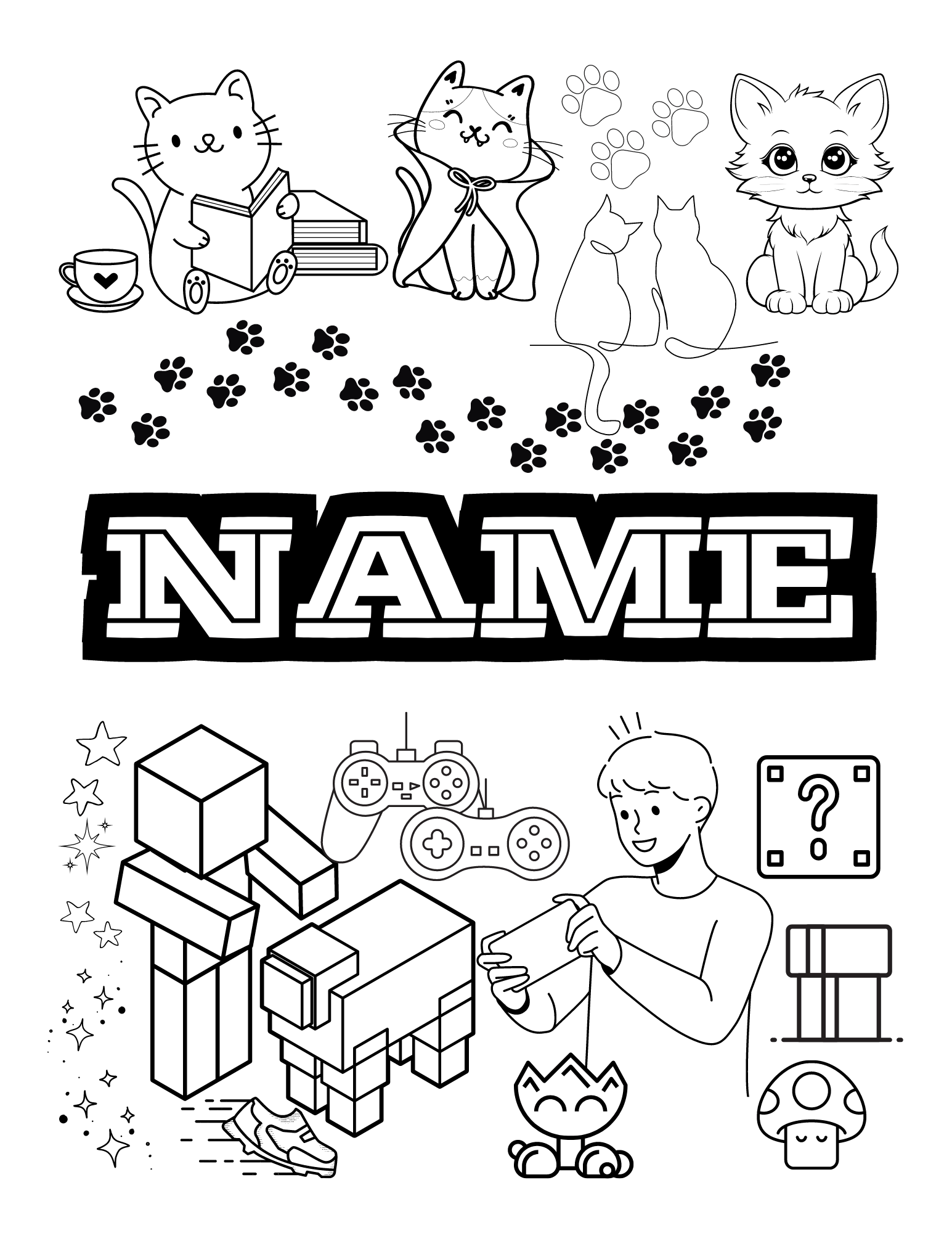 Coloring Tampling Customizable Coloring Page Template 27 - Payhip