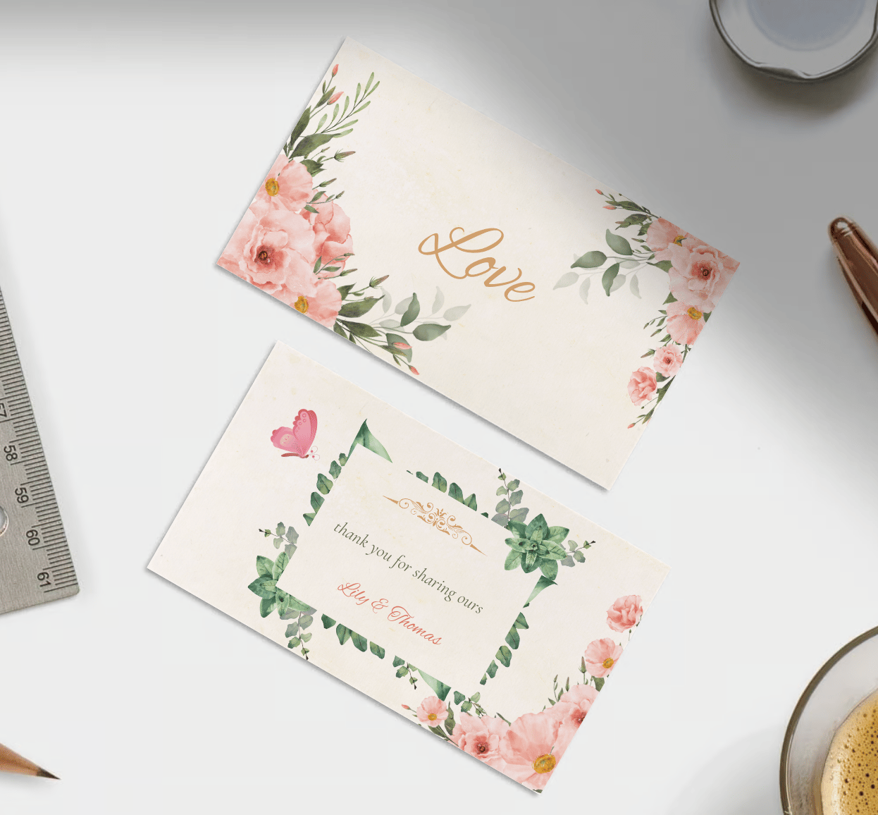 Elegant Pink Rose Special Occasions Bundle - 10 Editable Canva Templates for Weddings, Engagements, and More. Mock git/favor tag