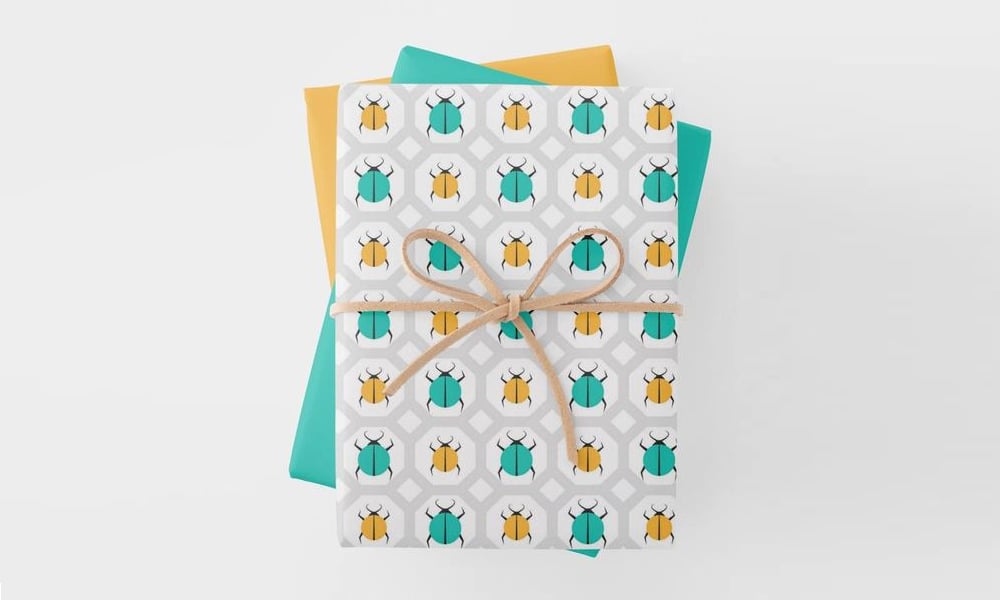 Wrapping Paper Pattern Colorful Ladybugs