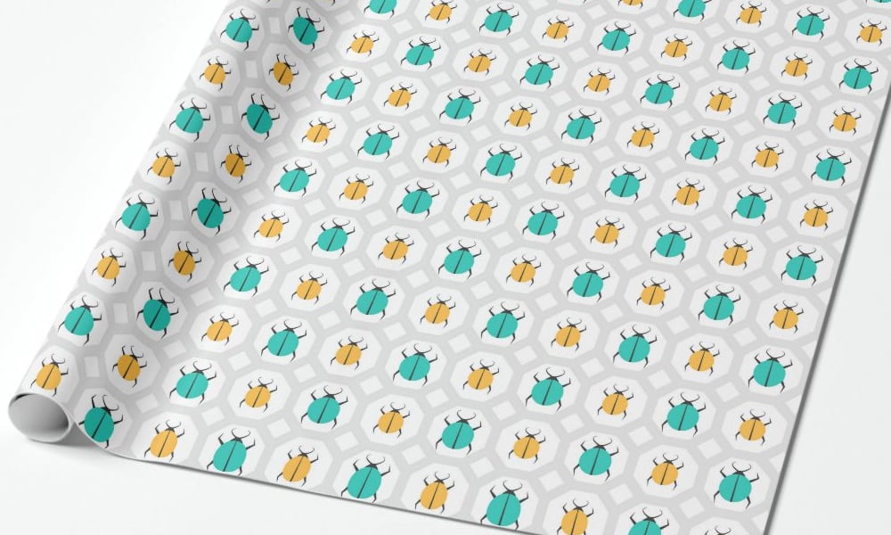 Wrapping Paper Pattern Colorful Ladybugs