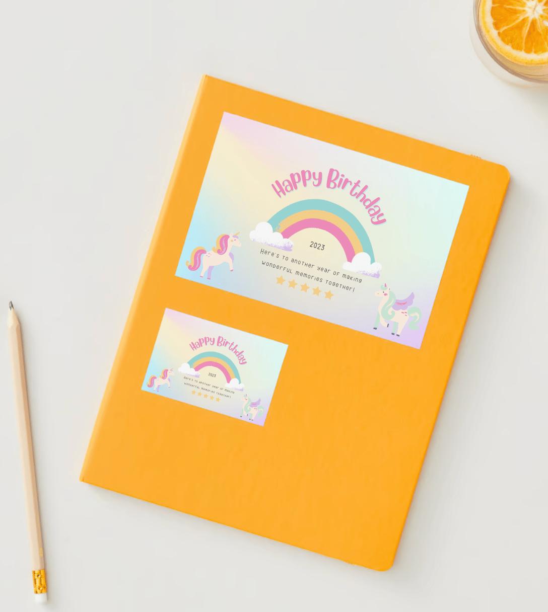 Magical Unicorn Photo Frame Special Occasions Bundle - 10 Editable Canva Templates for Weddings, Engagements, and More. Mock sticker label 6"x4"