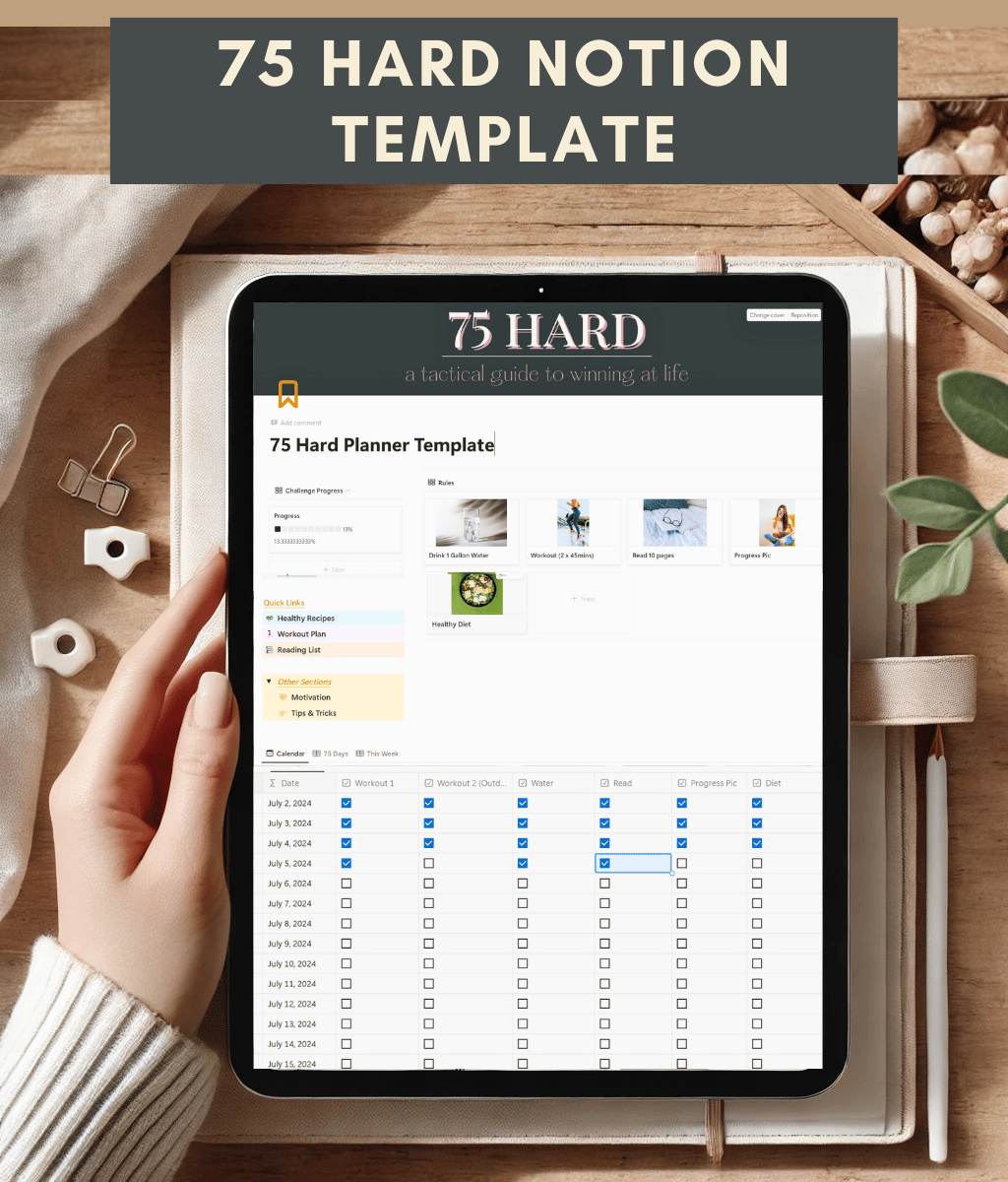 75 hard notion template