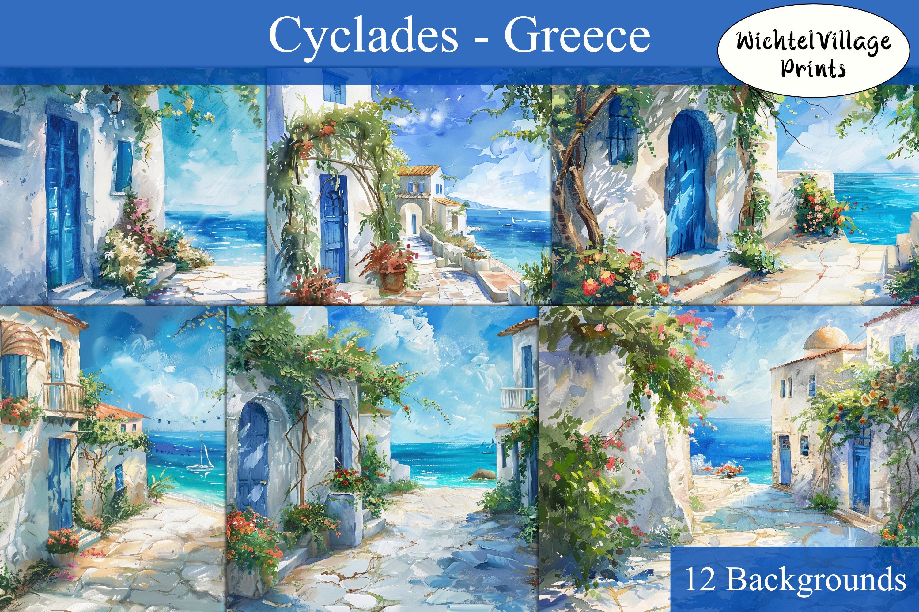 Cycidelic Background Cyclades Greece - Backgrounds - Payhip