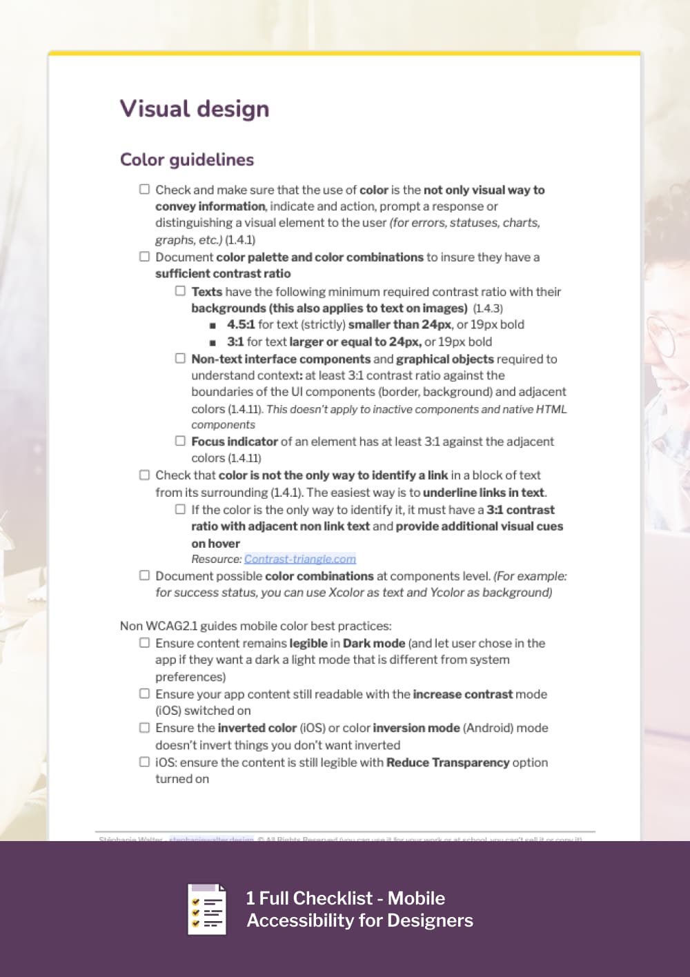 A4 Poster - Minimum Mobile Baseline Checklist (available in colors / grayscale)
