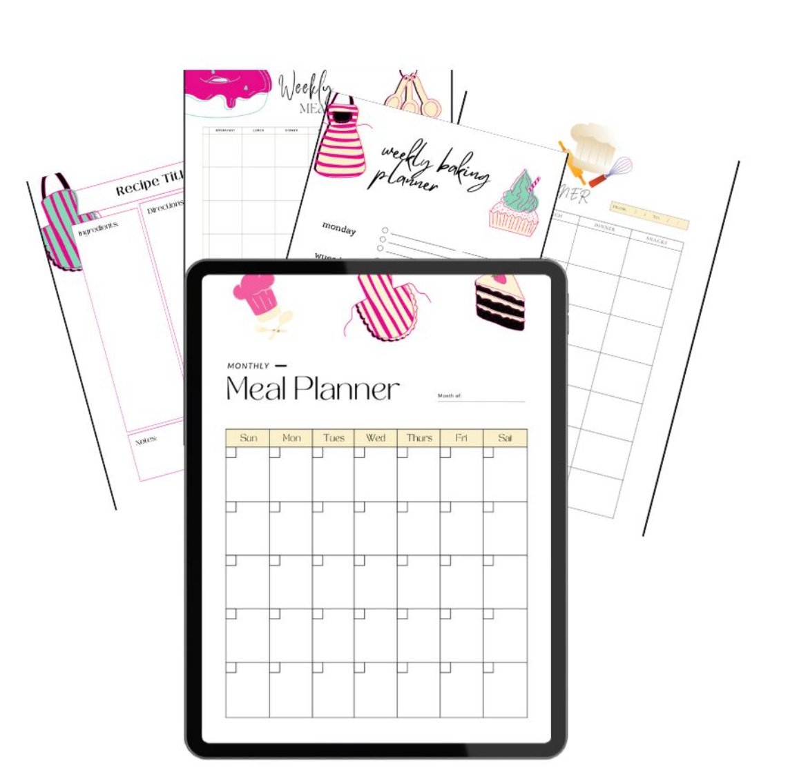 Bliss Baking Inspired Printable Digital Meal Planner - Payhip