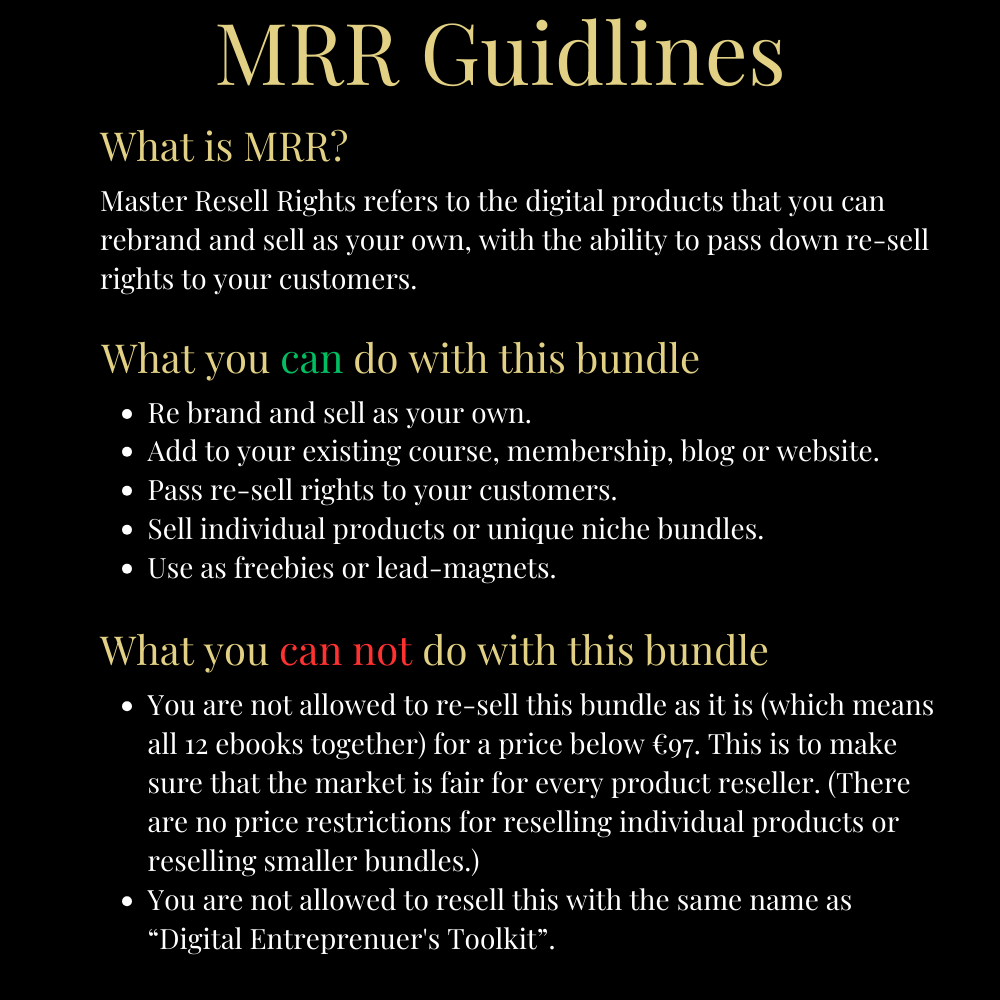 MRR Guidlines