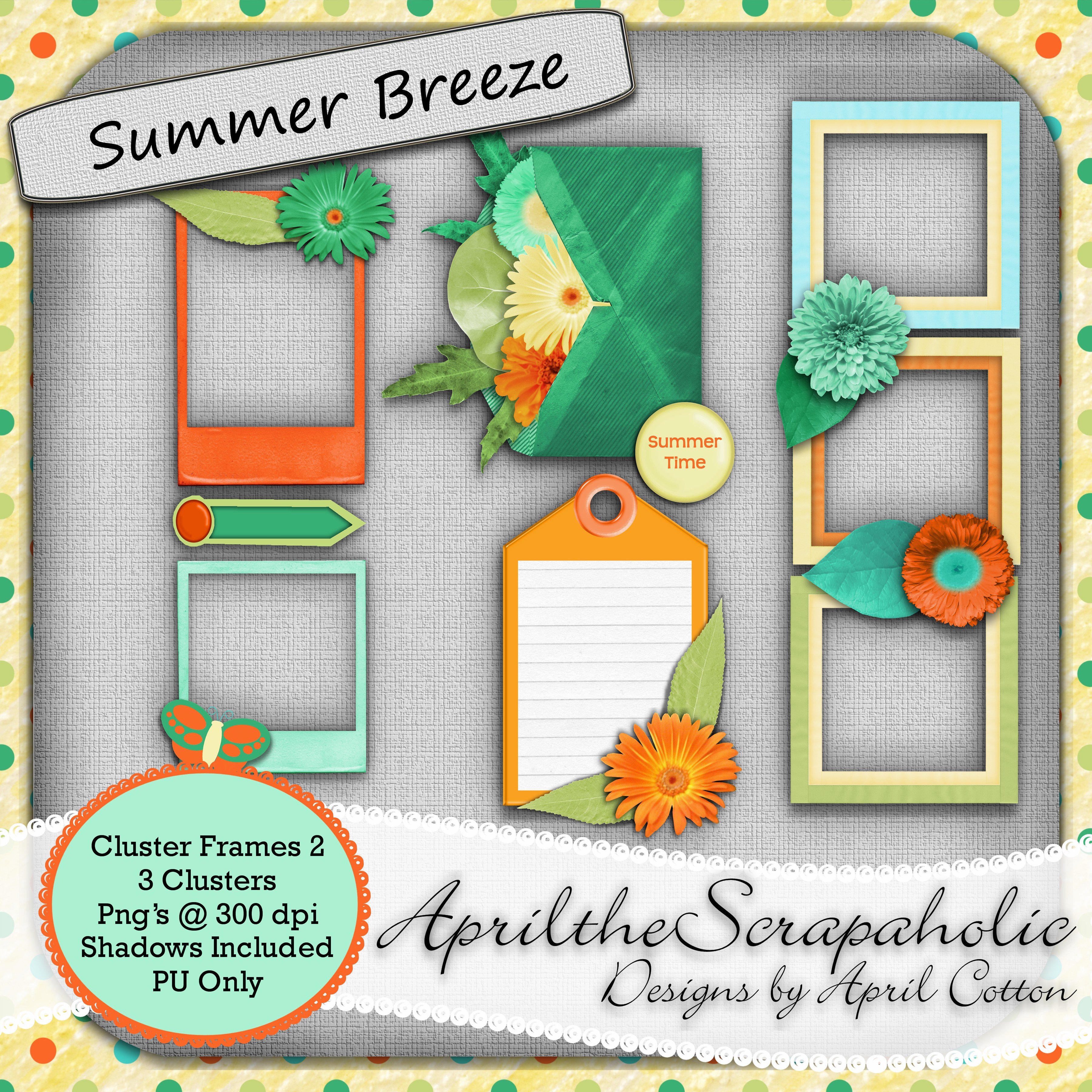 Summer Breeze - Cluster Frames Set 2 - Payhip