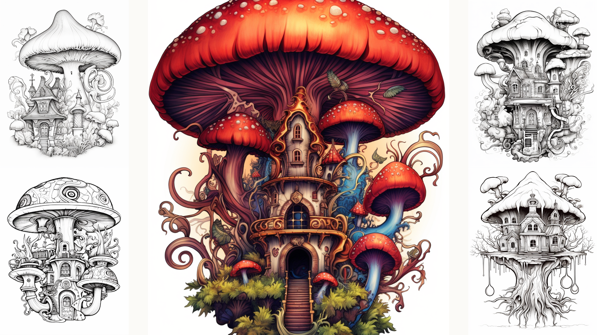 220 Steampunk Mushroom Coloring Pages - Payhip