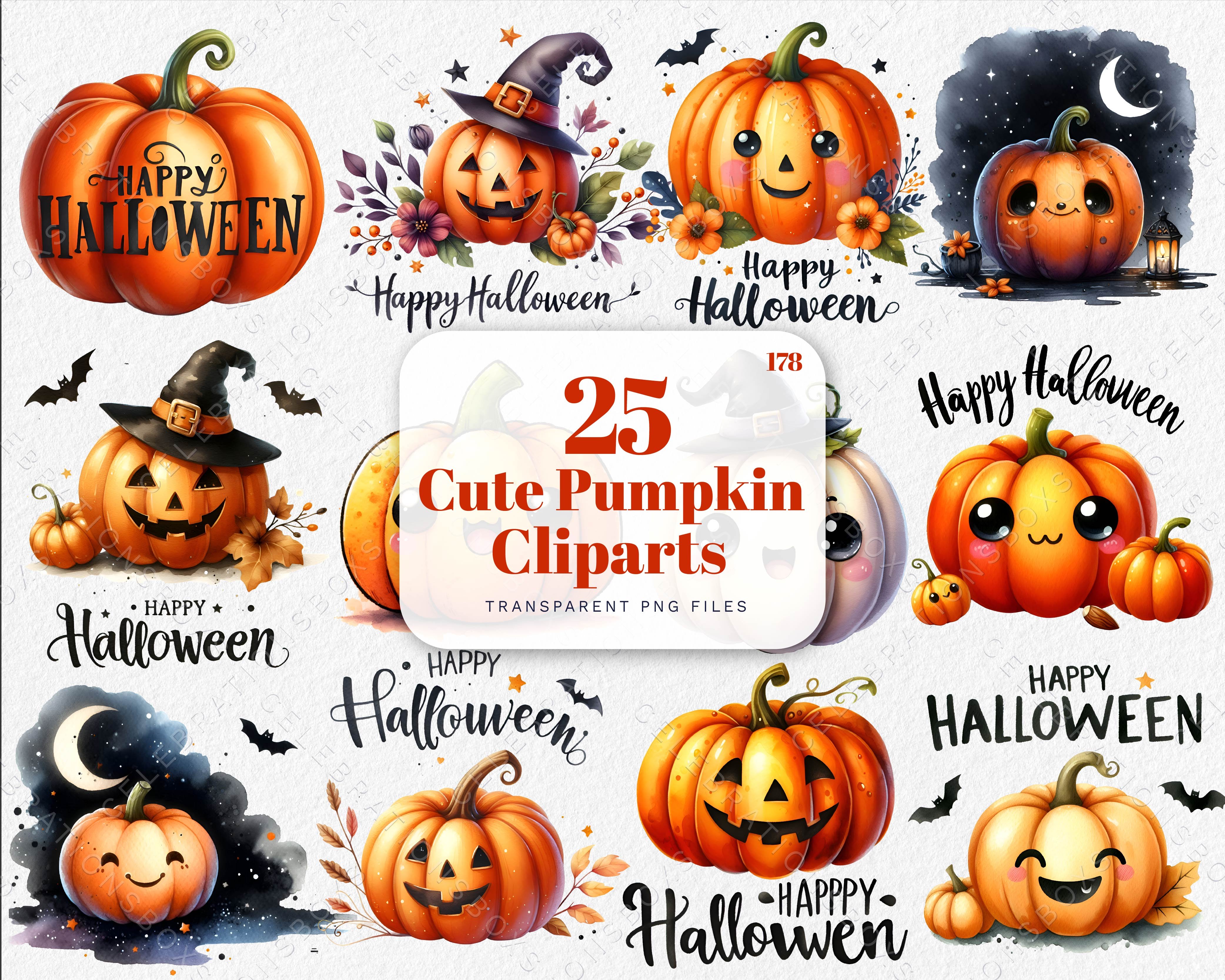 Halloween Cute Pumpkin Clipart | 178 - Payhip