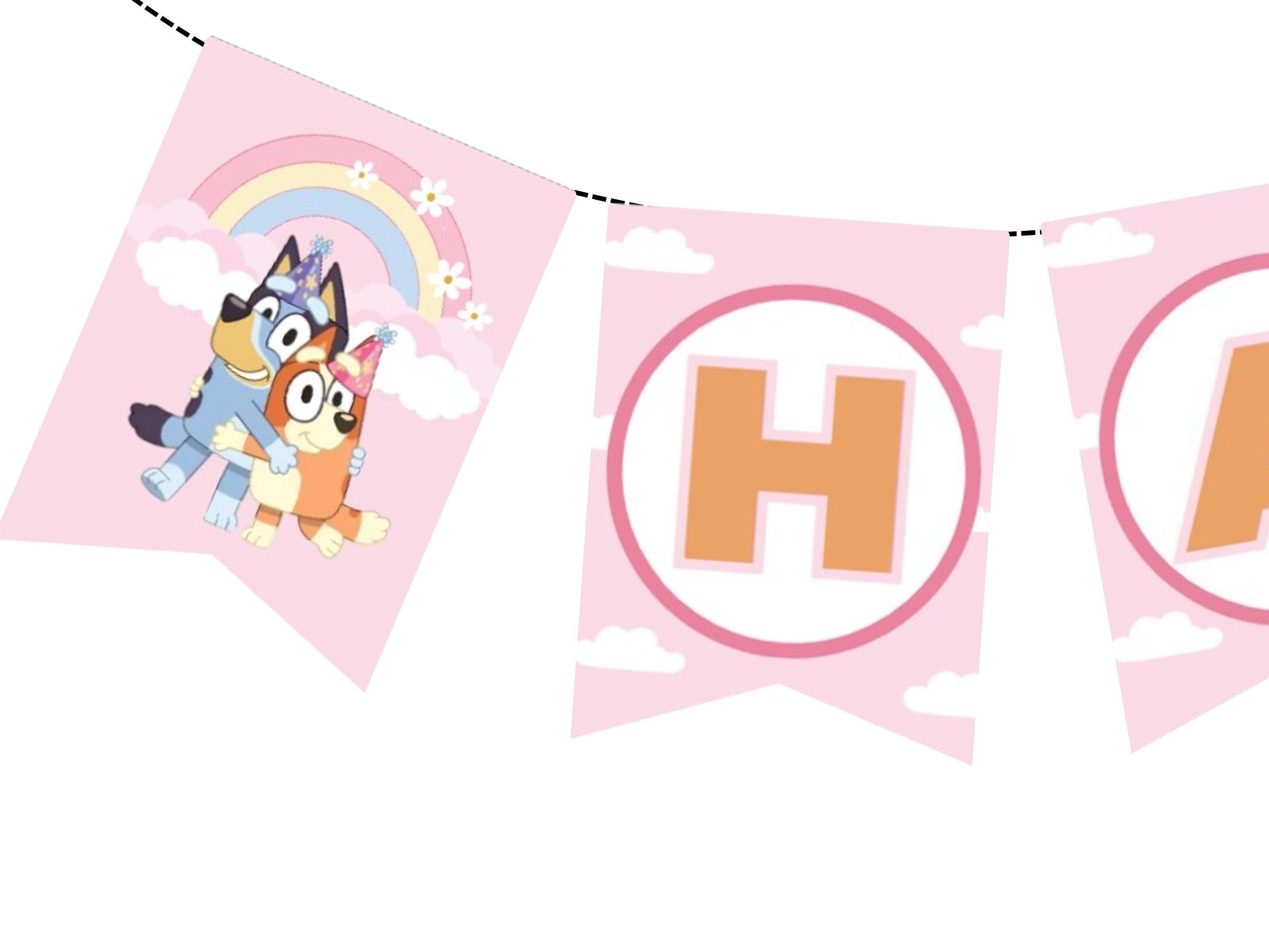 Bluey Theme Party for Girl | Bluey Printable Birthday Banner | Editable ...