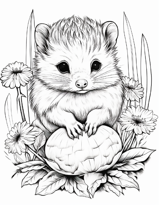 Cute Animal Coloring Pages for adults
