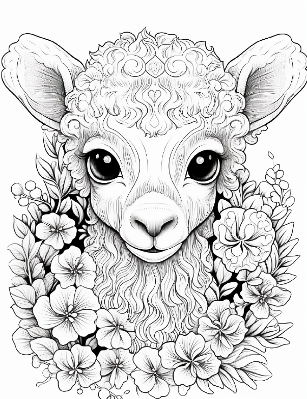 Cute Animal Coloring Pages for adults