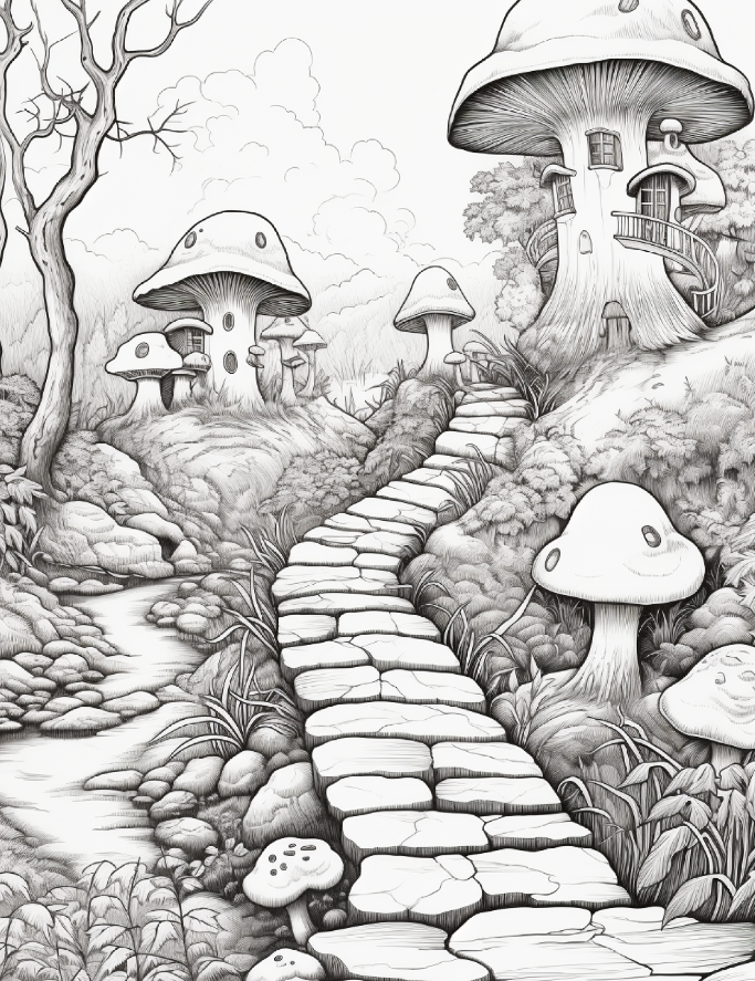 500 Enchanted Forest Designs Coloring Pages for Adults