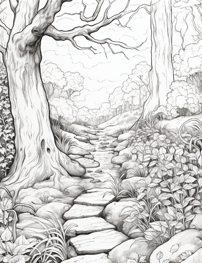 500 Enchanted Forest Designs Coloring Pages for Adults