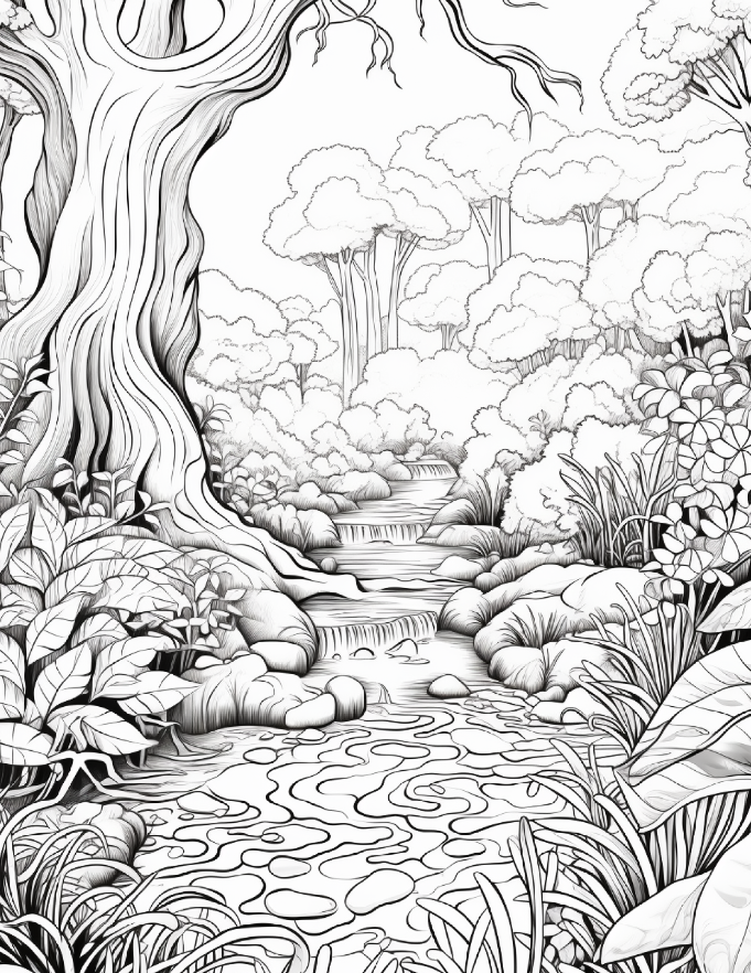 500 Enchanted Forest Designs Coloring Pages for Adults